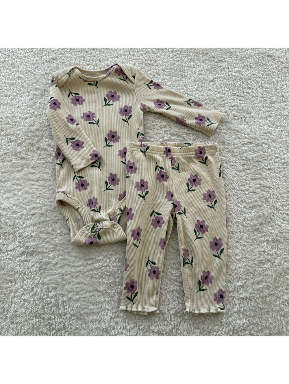 3-6m Purple Floral Set